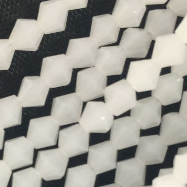 4mm crystal bicone beads - 100 pieces -  white jade 8452
