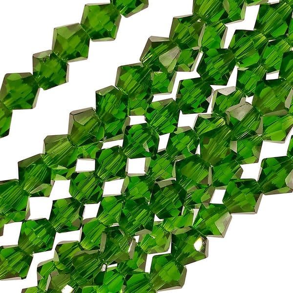 4mm Crystal Bicone Beads 100pcs Forest Green