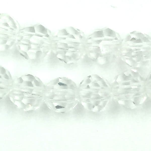 4mm  faceted round glass - crystal beads -- 90 pieces - Clear 8401