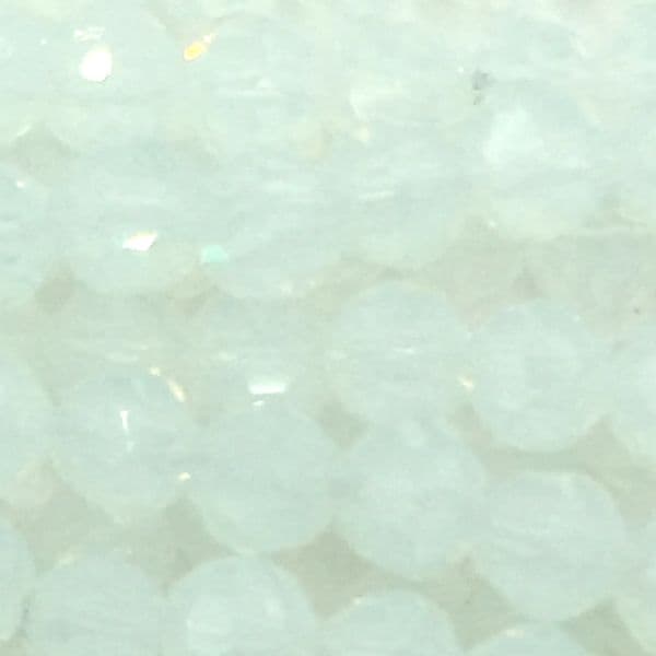 4mm  faceted round glass - crystal beads -- 90 pieces - Opaline Glass
