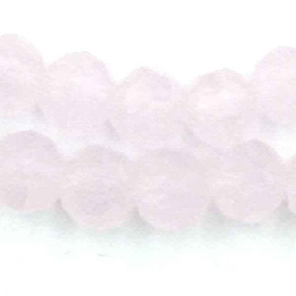 4mm  faceted round glass - crystal beads -- 90 pieces - Pink Jade 8451