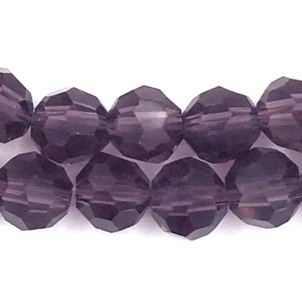 4mm  faceted round glass - crystal beads -- 90 pieces - Purple amethyst