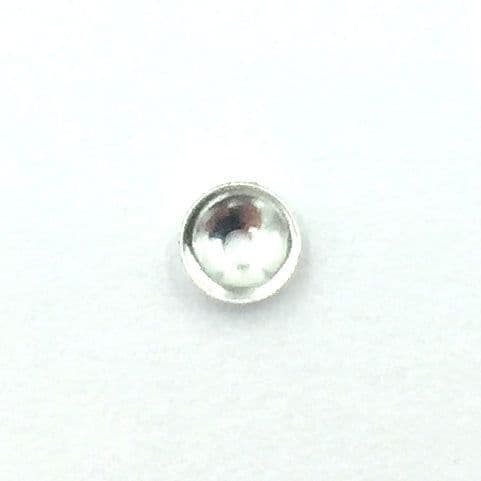 4mm Silver plated plain end cap 10-F090033-4