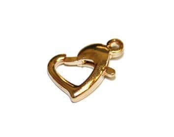 4pcs X 12MM Champagne gold / rose gold heart clasps - S.F - WC190 - 4000011