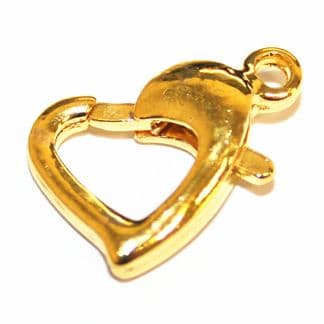 4pcs x 12mm Heart shaped clasp - gold colour - C7003055