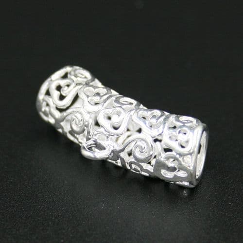 4pcs x 23*8mm silver plated filigree spacer pendant drop - C8008027