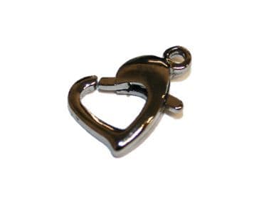 4pcs x gunmetal colour heart shape clasp - WC190 - S.F - 4000012
