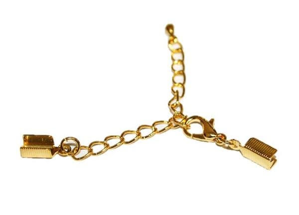 4sets x Crimp end gold colour lobster clasp sets 12mm - S.F - WC237 - 4000093