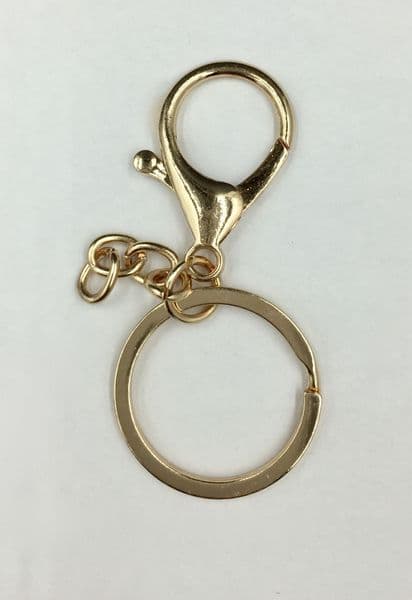 5 x Champagne Gold plated key ring with large lobster clasp & chain (1)