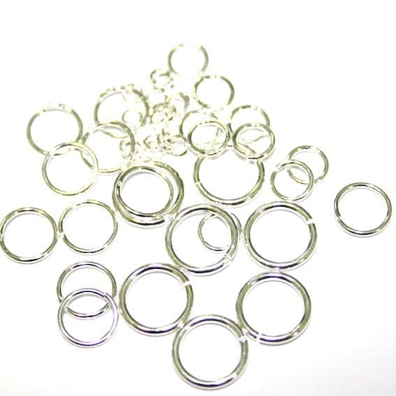 50 pcs 6mm x 1mm Jump ring silver plated - Q050094-1