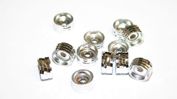 500pcs x Bright cut aluminium spacer - 8mm x 4mm