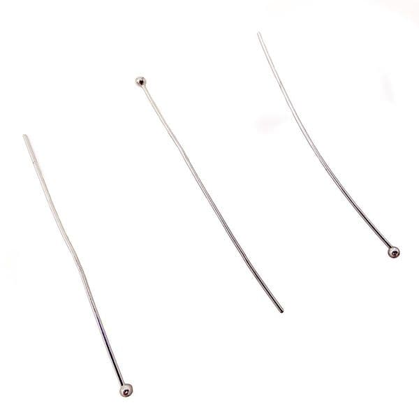 50mm Rhodium Plated Rounded Ball Head Pin100pcs