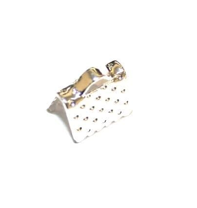 50pcs x 10mm silver plated ribbon end - S.F - WC118 - 2502116