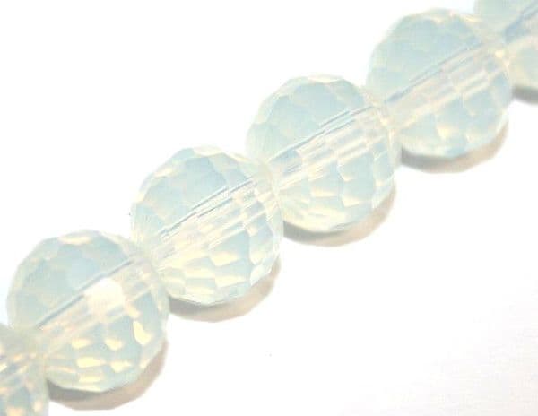50pcs x 12mm Opaline  faceted round glass beads -- S.J -- 3005831
