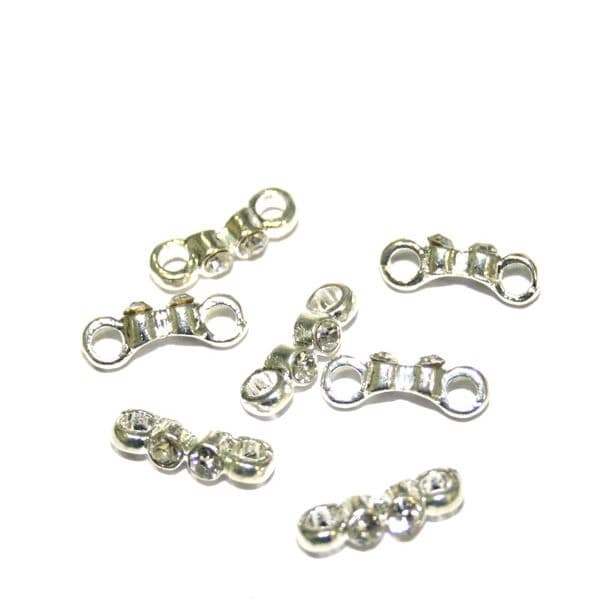 50pcs x 13*2mm silver plated bow shape spacer with 2 holes - S.F10 - WC241 - 2502123