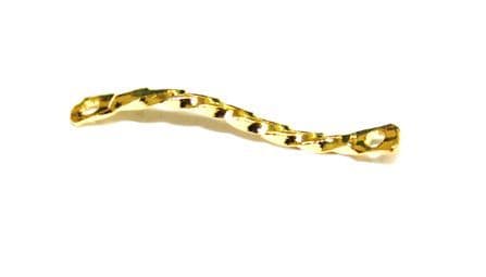 50pcs X 20mm*2mm gold colour machine cut S shape spacer with ring - S.F - WA201 - 1057234