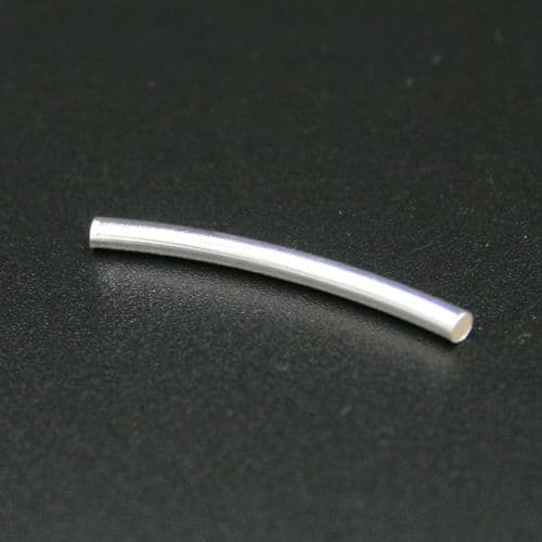 50pcs x 23*2mm silver plated curved spacer - C8008010