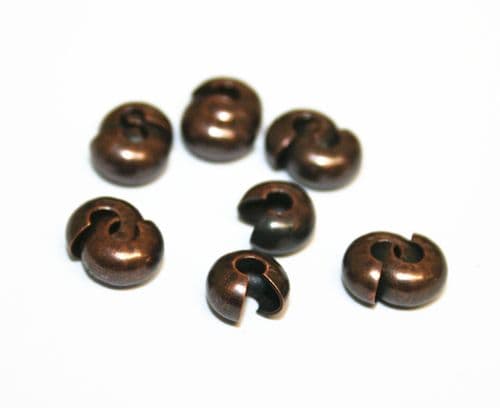 50pcs x 5mm antique copper crimp cover - C7003006