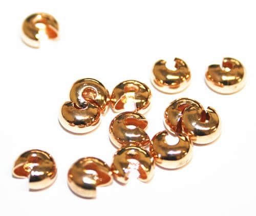 50pcs x 5mm champagne gold crimp cover - C7003004