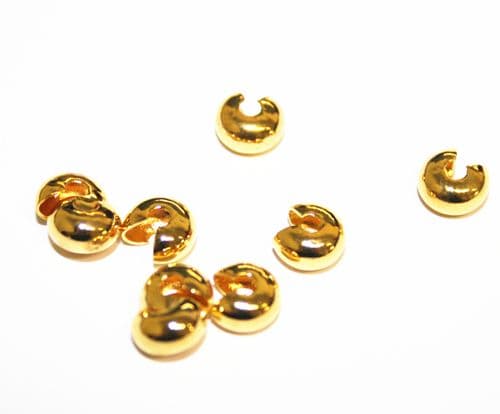 50pcs x 5mm gold crimp cover - C8008054