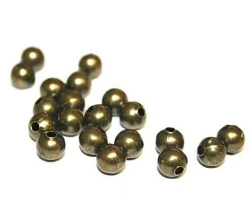 50pcs x 6mm Antique brass spacer ball - C7003075