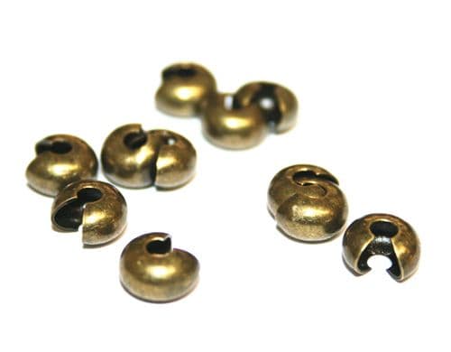 50pcs x Antique brass crimps cover 5mm - C7003005