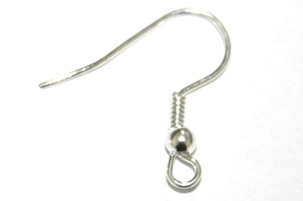 50pcs x Silver Plated Earrings - Fish Hook - Quantity - Size 18mm - C8008038