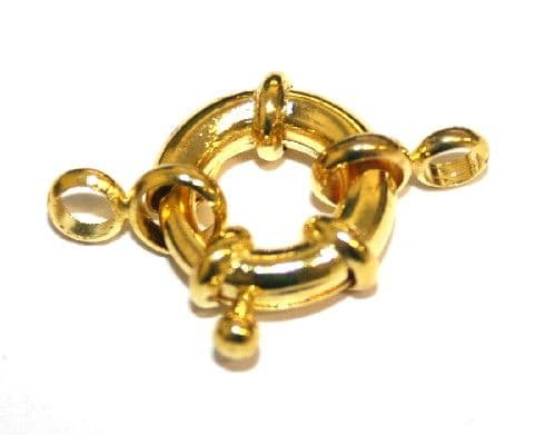 5pcs Gold plated ring Clasps 13mm - S.F05 - 2502049