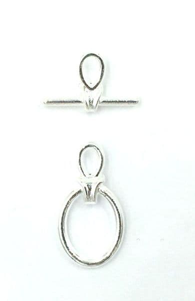 5pcs Silver plated oval toggle clasp 10x19mm 58-19988 WC128