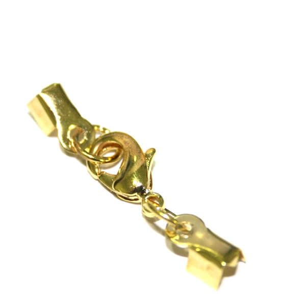 5pcs x Crimp End Gold Plated Lobster Clasp Sets 12mm - S.F06 - WA217 - 1411002