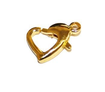 5pcs x Gold Plated Heart Clasp 12mm - WA216/WC163 - S.F11 - 1411095