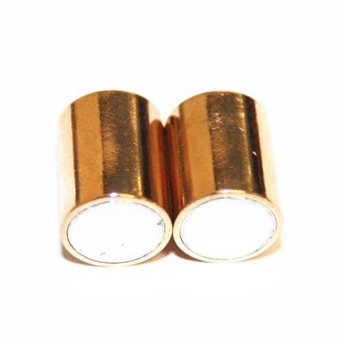 5pcs x inside measure 4mm champagne magnetic plain cylinder clasp - CF011035