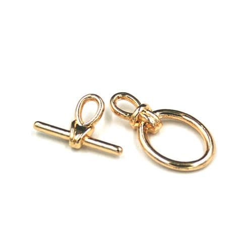 5pcs x Oval toggle clasp - champagne gold colour - C8008072