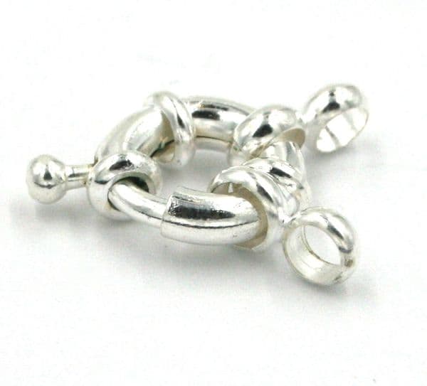 5pcs x  Silver plated ring clasp with connectors - 17A3817