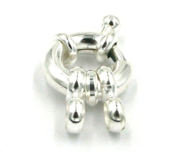 5pcs x Silver plated ring clasp with connectors - 17A3817