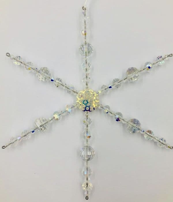 6 pieces x AB Crystal beads Snowflake  Kit with AB Inset (£2.99 each)