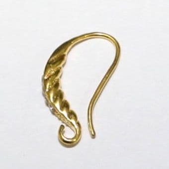 6 x Gold colour Earring Swirl 19mm – S.F06 – WA209 - 1411020