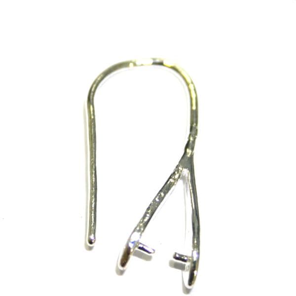 6 x silver plated pinch bail Earring attachment  P3317