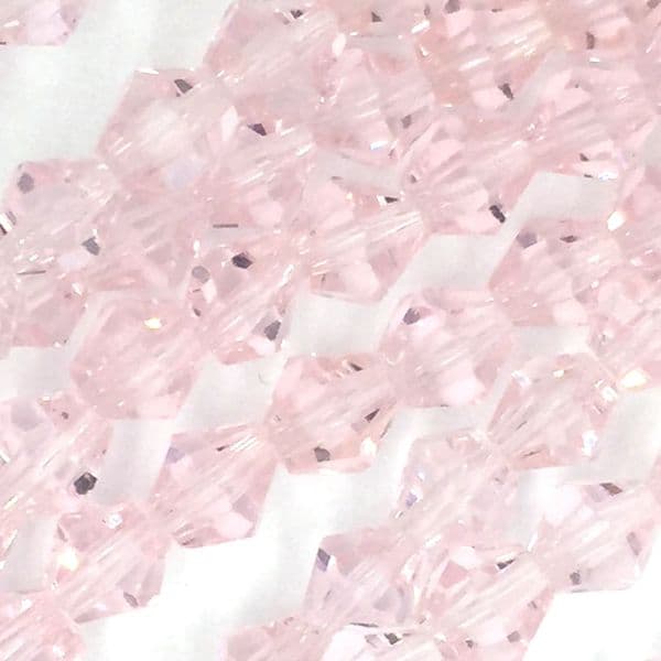 6mm Crystal bicone glass bead - 50 pieces - Baby pink - 8402