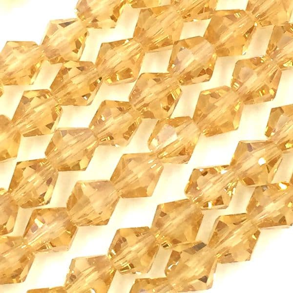 6mm Crystal bicone glass bead - 50 pieces - Citrine 8434
