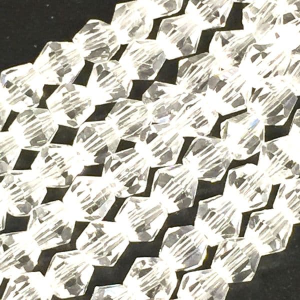 6mm Crystal bicone glass bead - 50 pieces - Clear 8401