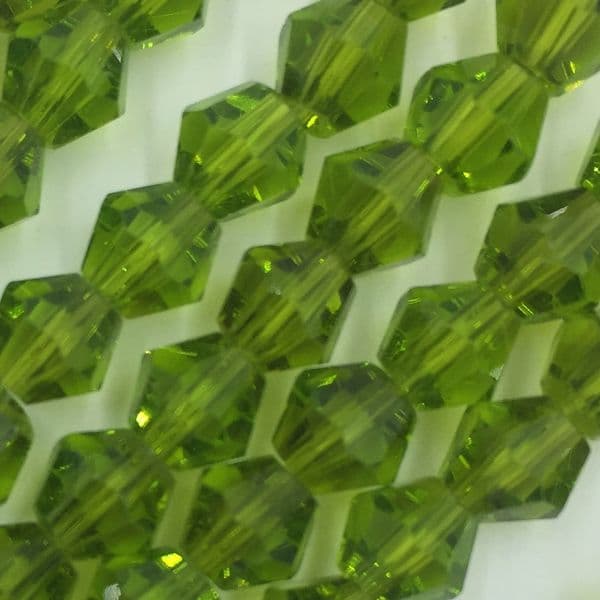 6mm Crystal bicone glass bead - 50 pieces - Olive green 8421