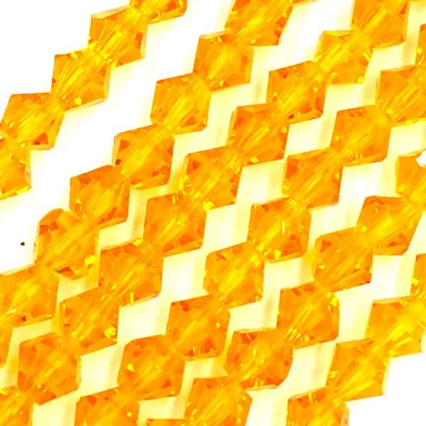 6mm Crystal bicone glass bead - 50 pieces - Orange 8418