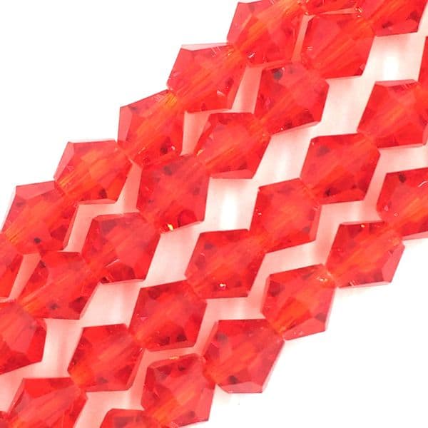 6mm Crystal bicone glass bead - 50 pieces - siam red - 8414