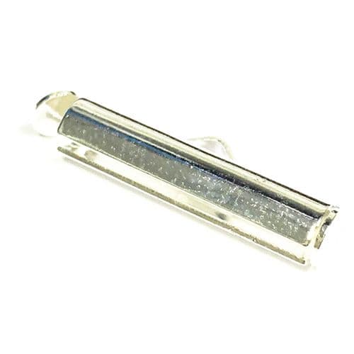 6pcs x 20mm Silver plated plain crimp end connectors - 9014039