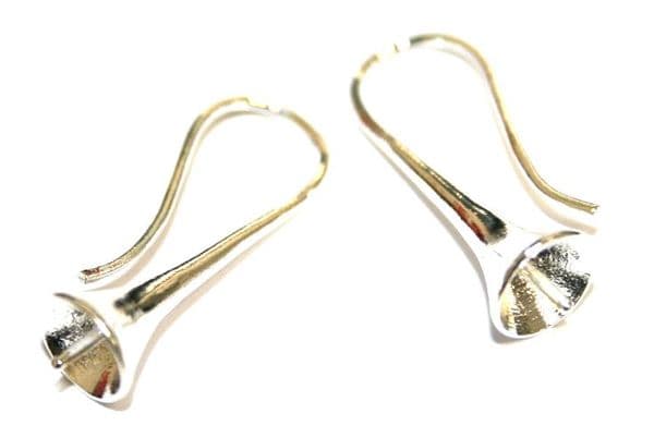 6pcs x 25mm Silver plated cone earring finding - cone Shape earring - S.F - WC209 - 6517012/2007002