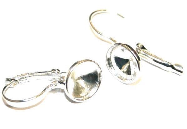 6pcs x Silver plated cone earring with glue on attachment - S.F09 - 2123007