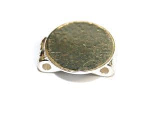 6pcs X Silver plated double section with blank 10mm – S.F – WA154 - 1411069