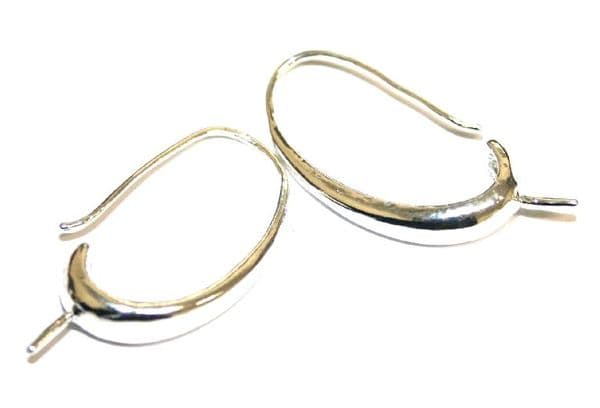 6pcs x Silver plated earrings - C Shape Size 23mm - S.F09 - 1411013/3004022