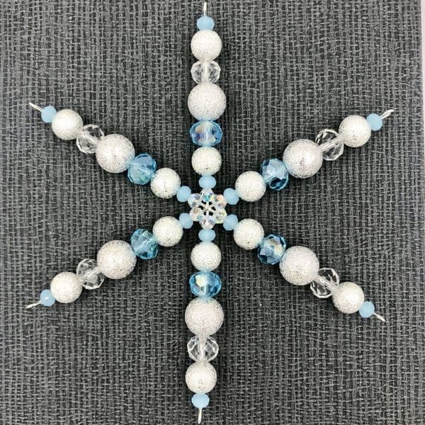 7 x Crystal and frosted bead snow flake spacer kit ( clear/turq) £2.14 each